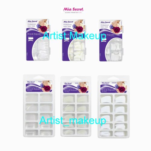 Mia Secret - Nagel Spitze Royal Quadratisch 100PC/500PC Acryl Box - Klar/Weiß / - Bild 1 von 8