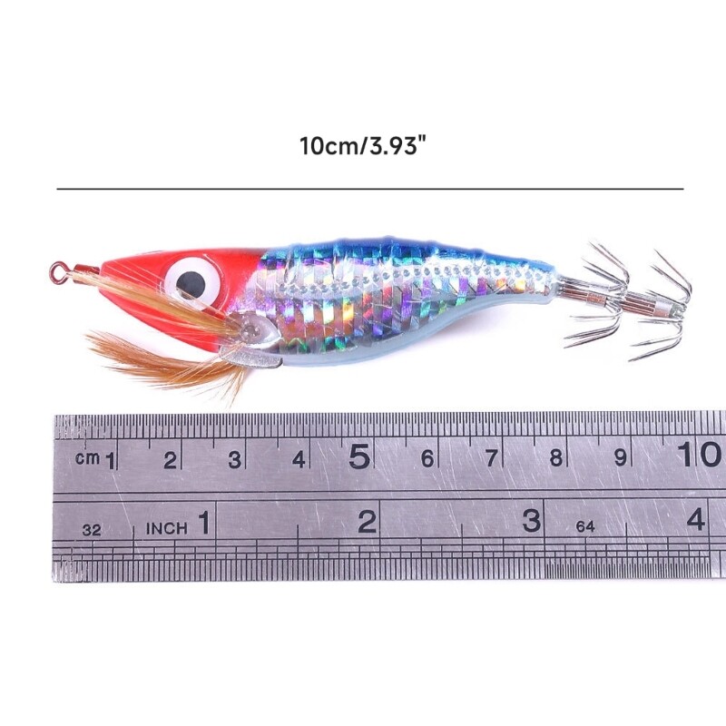 10Pcs Fluorescent Squid Luminous Squid Jigs Shrimp Prawn Lures Saltwater Lures - Image 8