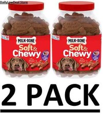 2 PACK - Milk-Bone Soft  Chewy Beef  Filet Mignon Recipe Dog Snacks 37 oz. 
