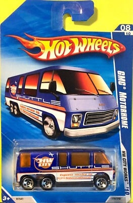 Hot Wheels Blue Card 2010 HW City Works #116 GMC MOTORHOME R7541 Blue