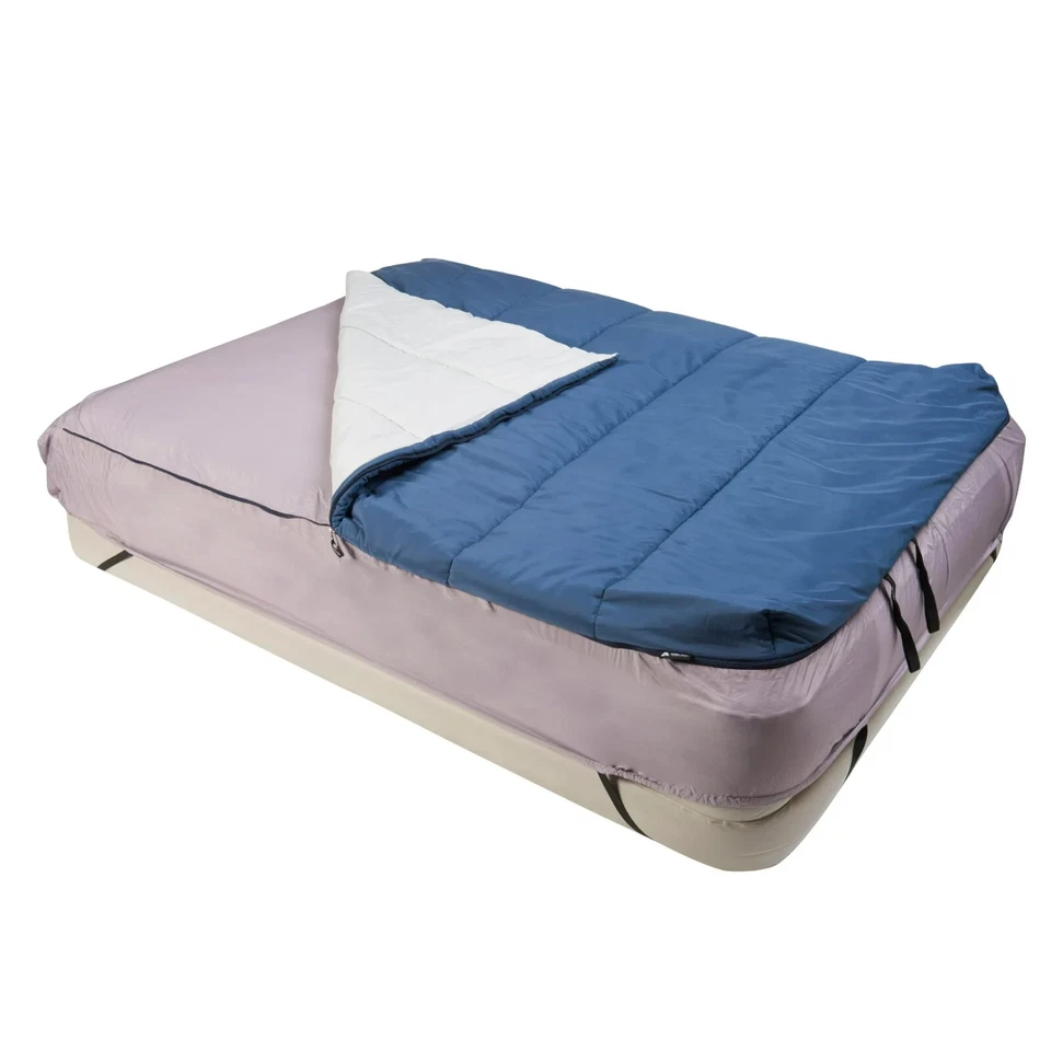 Saco de dormir individual rectangular Ozark Trail 50 grados convertible cubierta de cama de aire Queen Foto 3 de 4