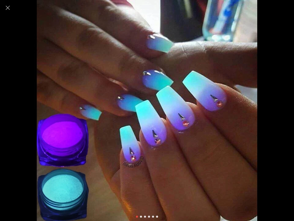 Top Brand Premix Acrylic Glow In Dark Powders 2 X 3G UK SELLER🇬🇧 💅🏼💅🏼 - Image 2 of 4