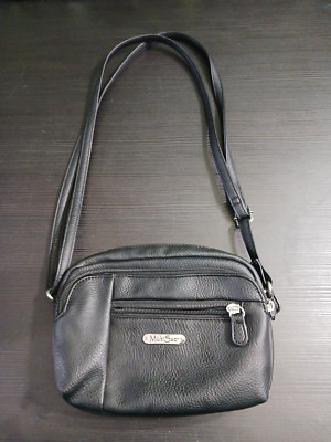 MultiSac Vegan Leather Multiple Compartment Crossbody Bag with adjustable strap