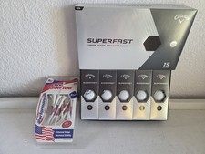 Callaway Superfast Golf Balls 15pk Pride Performance Plastic Golf Tees USA White