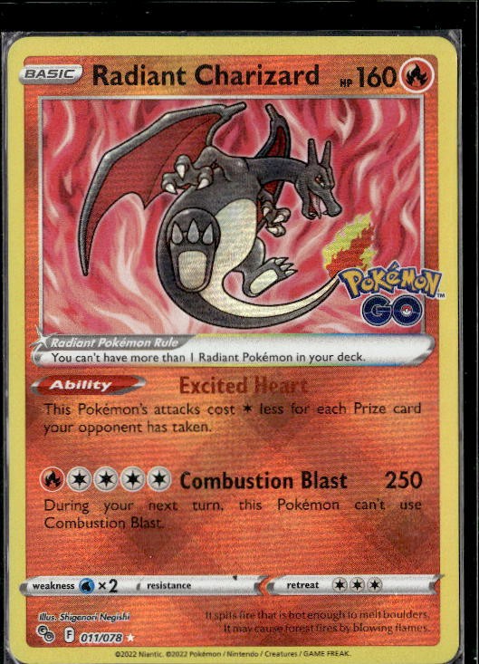 Pokemon Go #11/78 Radiant Charizard Radiant Rare Holo