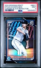 2024 Bowman Draft Chrome Black Refractor /10 Ethan Schiefelbein PSA 9