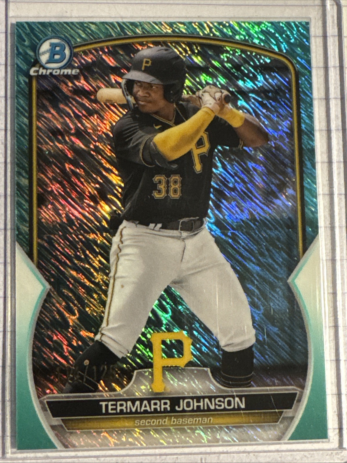 2023 Bowman - Chrome Prospects Termarr Johnson #BCP-88 Aqua Shimmer Refractor... view 2