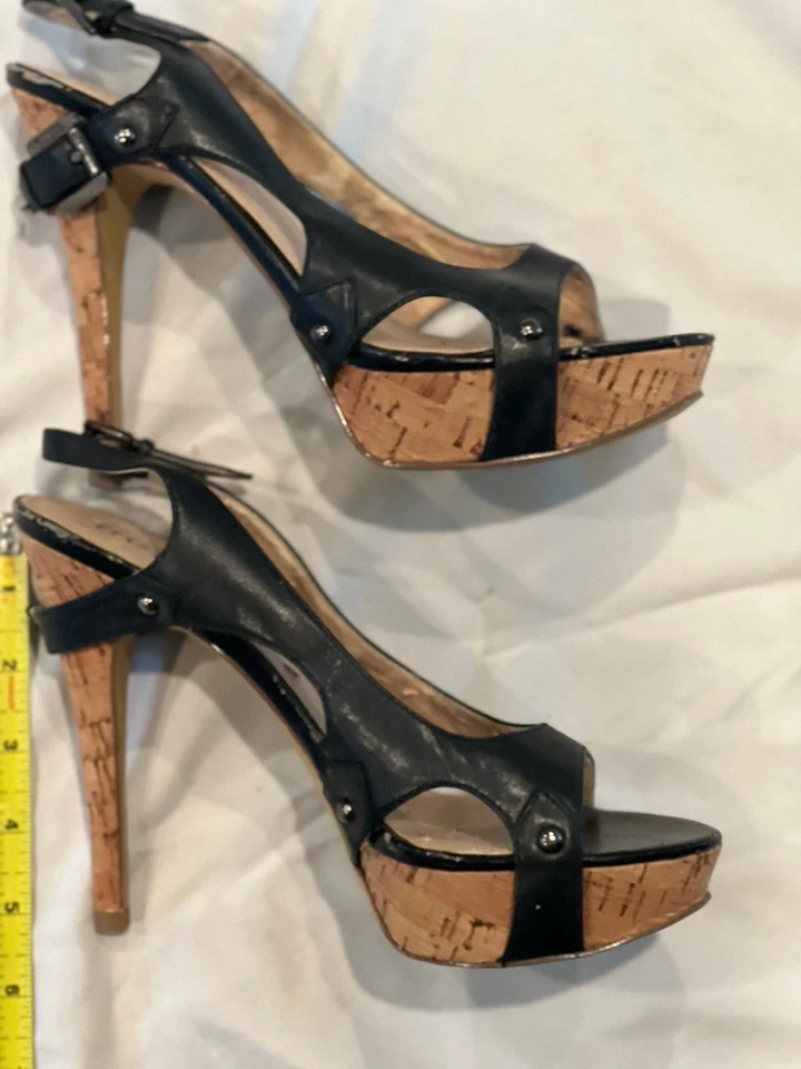 GUESS Women's Ankle Strap Dress Heels Black Size 8 - Image 2 of 4