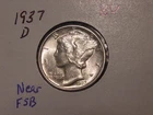 1937-D MERCURY DIME BU PART SB POPULAR BETTER DATE PQ