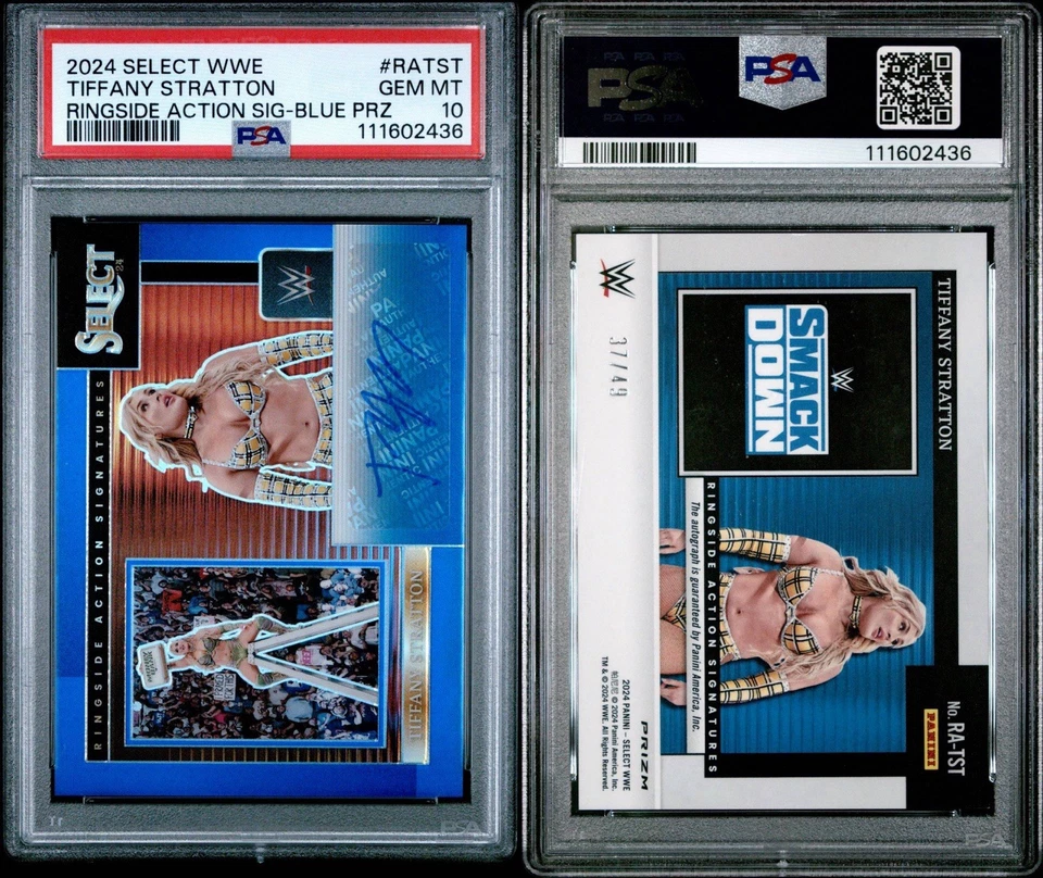 2024 WWE Select Tiffany Stratton Auto (PSA 10) Ringside Signatures (37/49) - Image 3 of 3