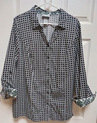 Catherines 1X/18/20 Plus, 28 in long, BD, L/S Split Hem Tunic Contrast Roll-Cuff