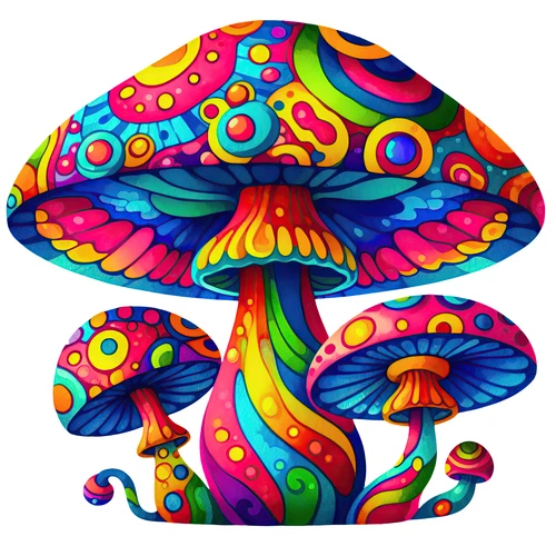 Psychedelic Magic Mushroom Groovy Trippy Self Adhesive Vinyl Sticker