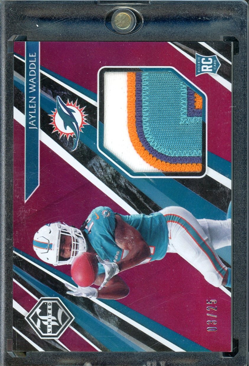 Jaylen Waddle Panini Limited Rookie Jumbo Jerseys #RJJW Ruby Spotlight