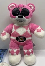Build a Bear Power Rangers Pink Teddy Bear plush. Rare 15”. Retired EUC 