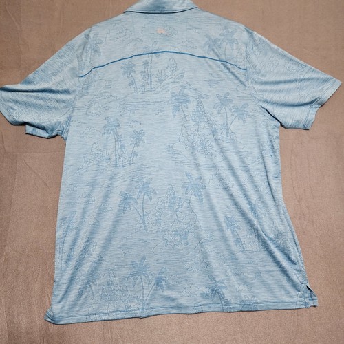 Polo homme Tommy Bahama neuf XLT Palm Coast Isles en vacances Blue Island Zone neuf avec étiquette - Photo 10/10