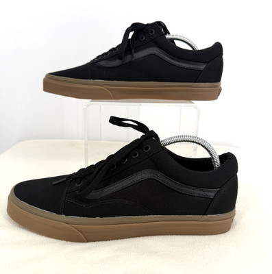 VANS 500714 Black On Black Tan Soles Canvas Men's Sneakers Shoes 11.5 Skater