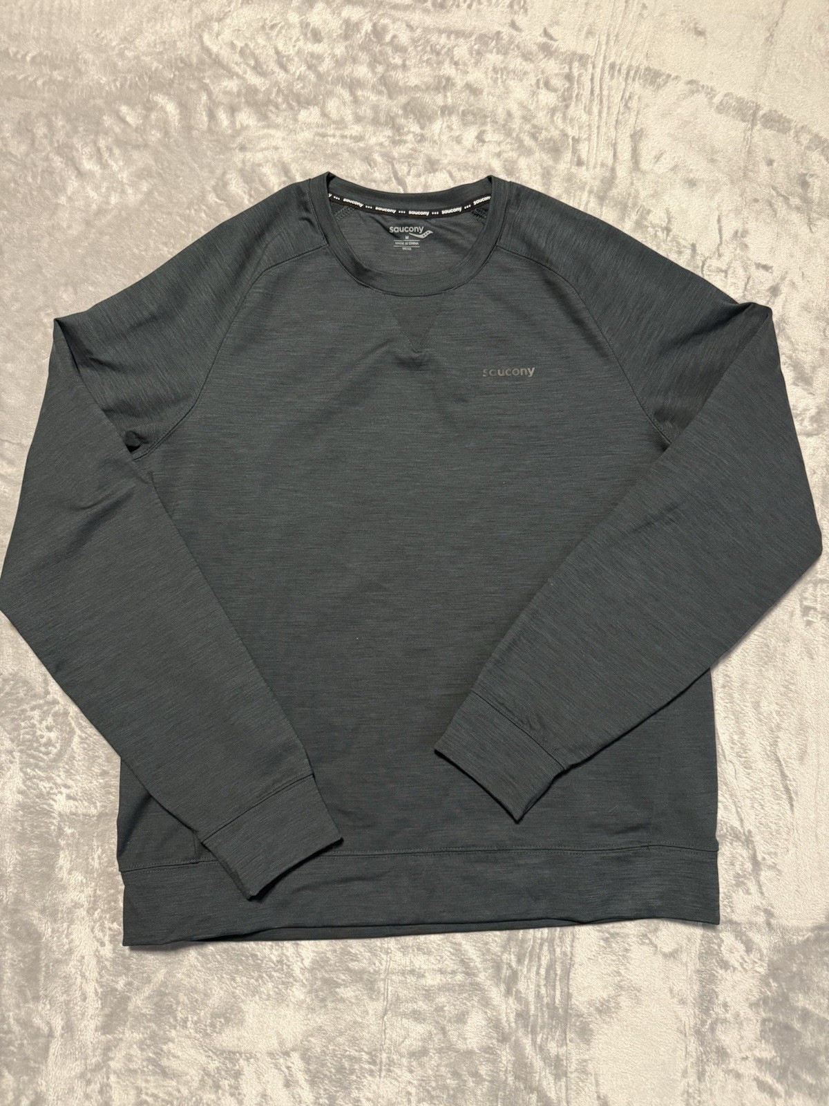 Saucony Active Long Sleeve Running Shirt Size M Men Gray