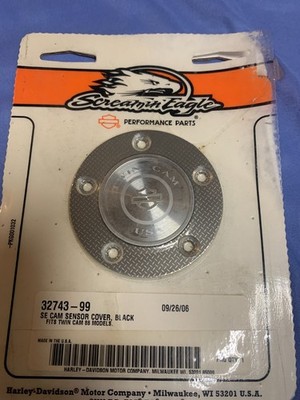 Harley-Davidson Screamin' Eagle Timer Cover Silver on Black