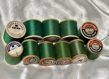 LOT of 10 Coats & Clark’s GREEN #53A, #64, #60 Thread 300 Yd VARIOUS