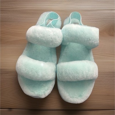 UGG Oh Yeah Women s Slide Slippers Faux Fur Blue US 12 EU 43 MPN 1107953