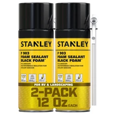 Stanley F903 Black Foam Sealant for Waterfall, Landscaping 12oz 2 Pk -Straw Use