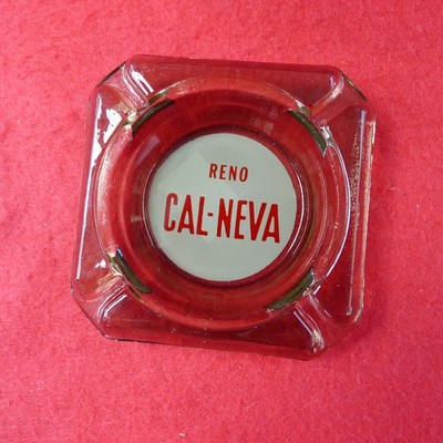 3 3/4'' X 3 3/4'' Smokey Glass USA Collectors Decoration Reno Cal-Neva Ashtray