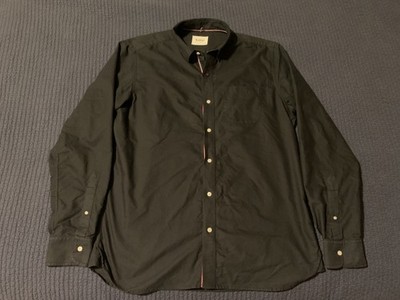 Kardo Handmade Button Up Shirt L Large Long Sleeve Black Chest Pocket