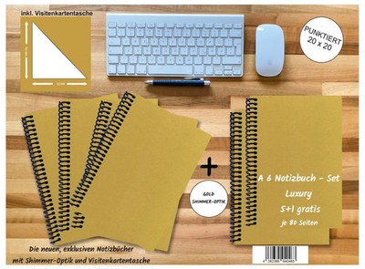 E&Z Verlag GmbH | A 6 Notizbuch - Set, 4+2 gratis, Luxury 80 Seiten GOLD...