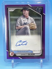 2024 Bowman ~ EMMETT OLSON ~ Purple RC Auto #'d /250 ~ Marlins 🔥