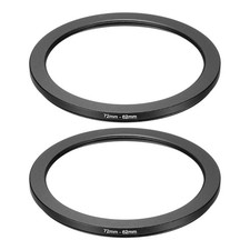 72mm Male 62mm Female Step Down Ring Adapter 2 Pcs for ND IR DSLR Lenses, Black