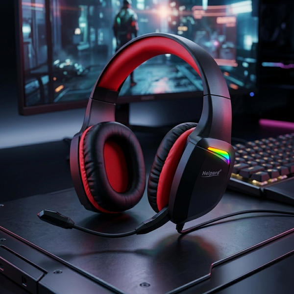 Heipard - Gaming Headset Over-Ear Stereo - KopfhöRer & Mikrofon FüR Pc, Laptop-image
