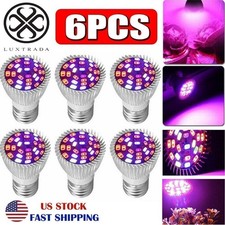 6x 28W Full Spectrum E27 E26 LED Grow Light Bulb Lamp for Veg Bloom Indoor Plant