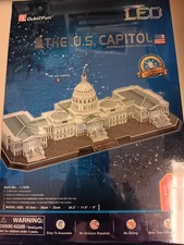 Cubic Fun LED U.S. Capitol 3D Puzzle 150 Pc Architecture Model L193h New Sealed