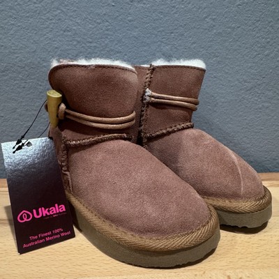 Ukala by EMU Suede Merino Wool Boots Kids Girls Size K 8