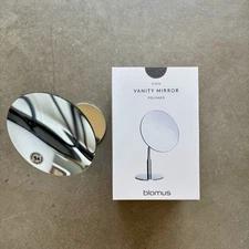 Blomus VISTA Cosmetic Vanity Mirror 5x Magnifying Polished Chrome Pottery Barn