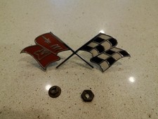 57 Wfi 58-60 C1 Corvette Side Fender Cross Flag Emblem-- Gm 3767507-survivor