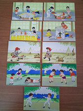 9 cartoline di bimbi dipinte. Tipografia CESA. Proprietà artistica ris.