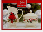 Lenox Winter Greetings Sugar and Creamer Set  RED CARDINAL 847266  NEW IN BOX