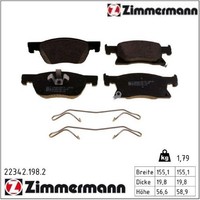 Zimmermann 22342.198.2 Bremsbelagsatz FüR Scheibenbremse Bremsbelagsatz
