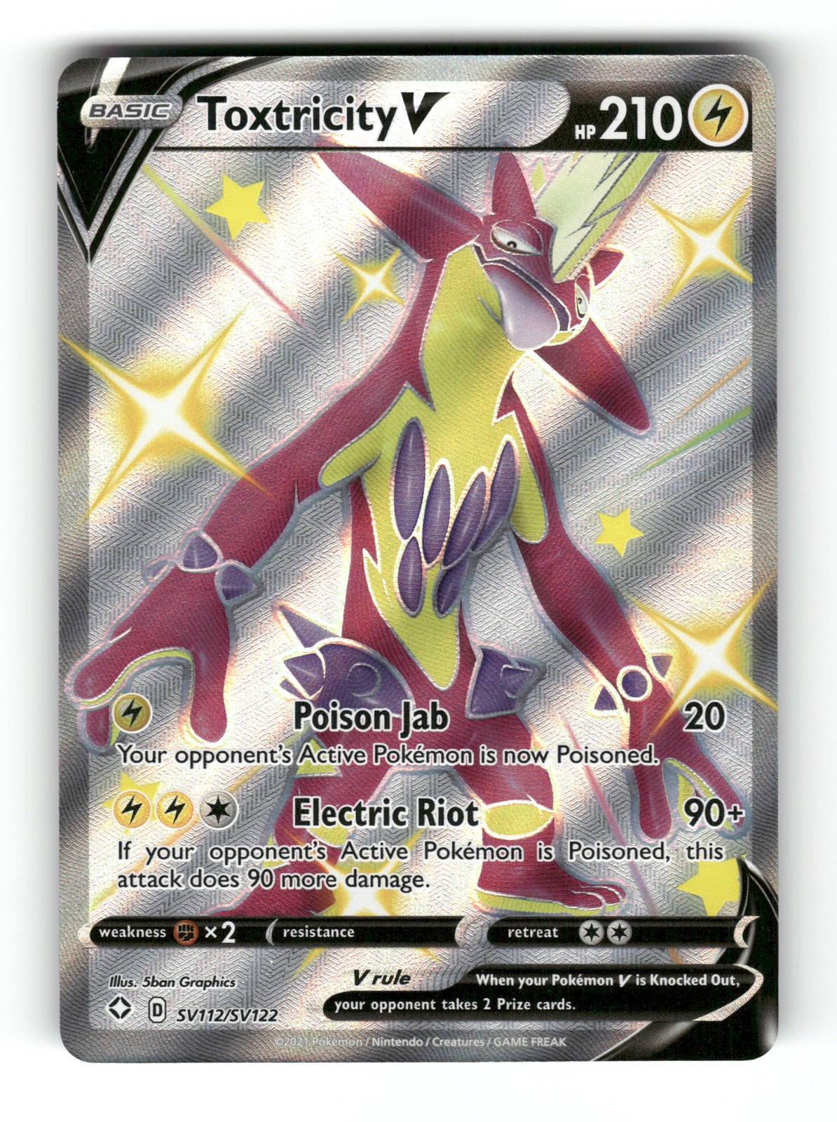 Toxtricity V Shiny Holo Rare Shining Fates: Shiny Vault SV112/SV122 NM