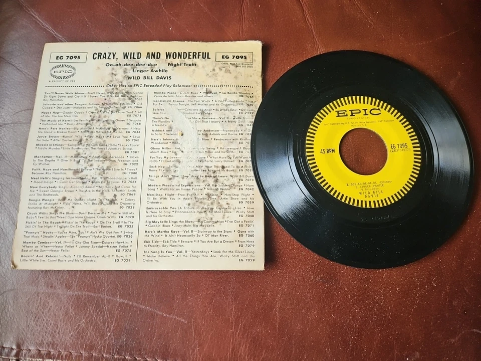 WILD BILL DAVIS VINYL 45 CRAZY, W!LD AND WONDERFUL Foto 2 de 4