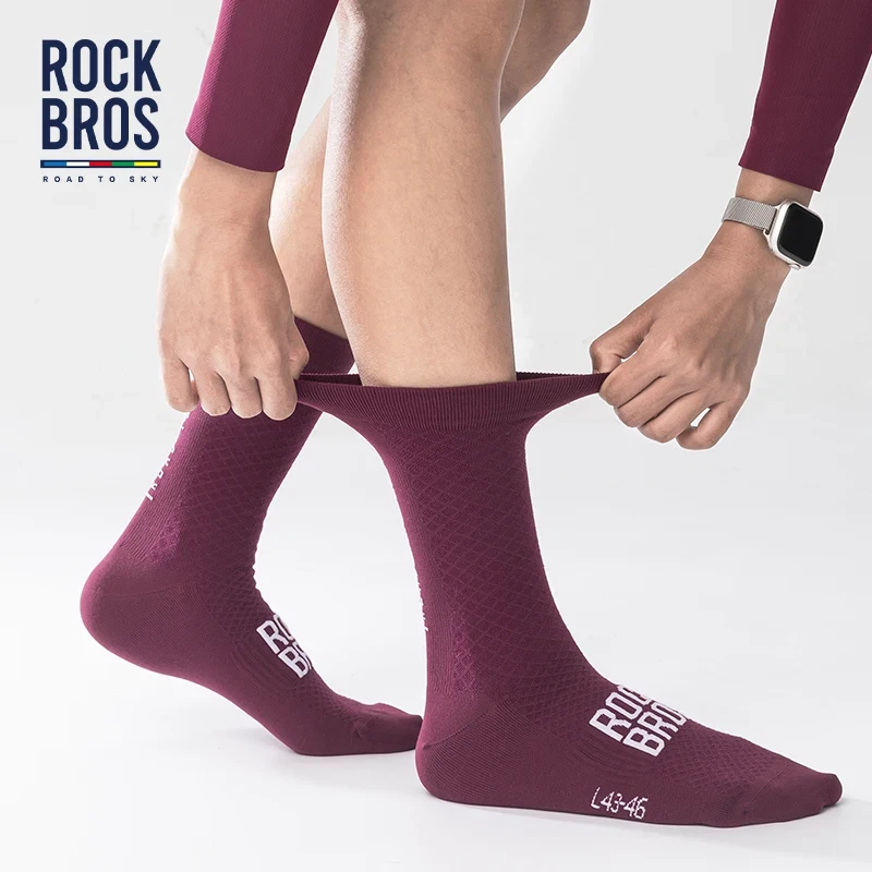 ROCKBROS Calcetines de Ciclismo Transpirables Amortiguadores Alto Elástico Calcetines Deportivos Par Foto 3 de 4