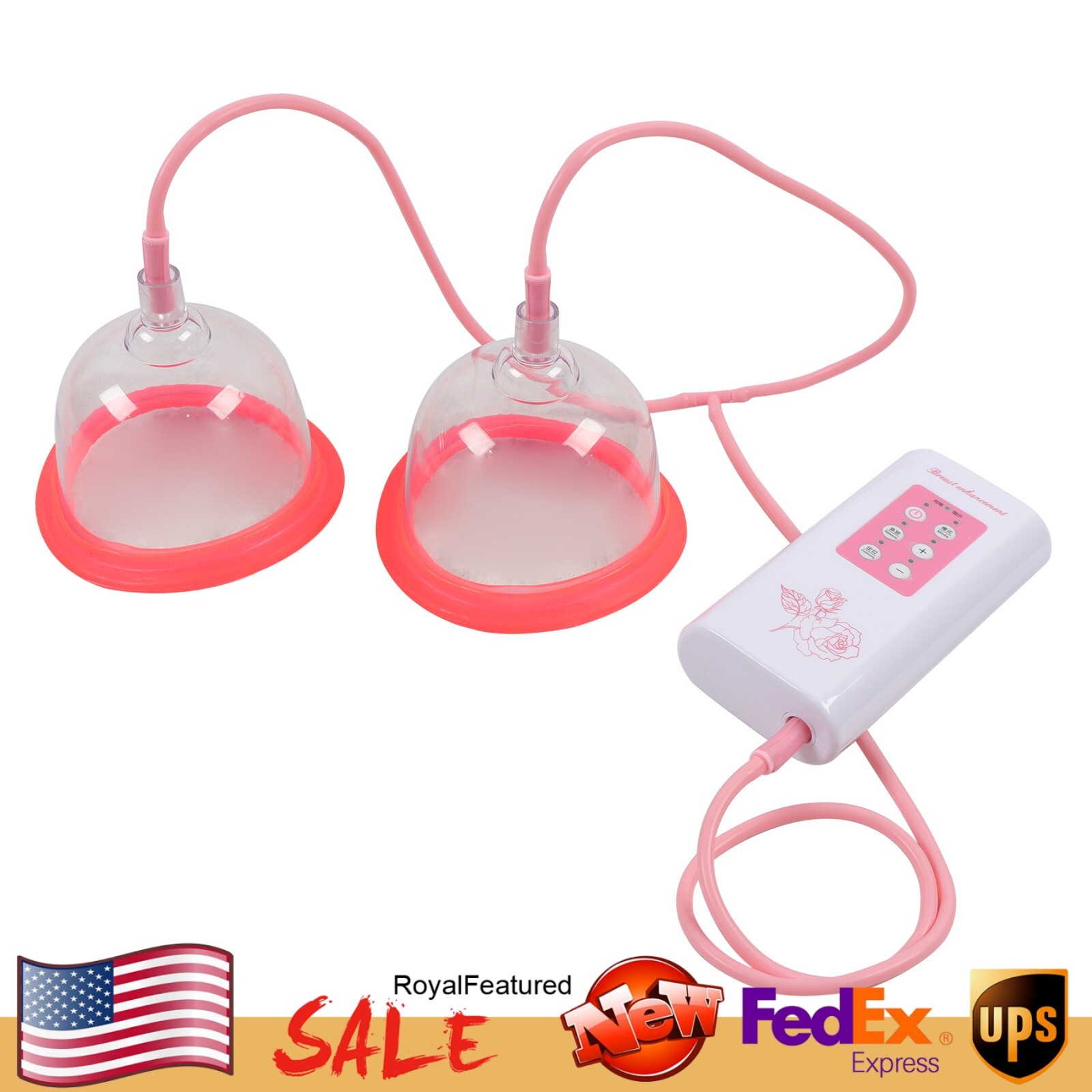 Electric Breast Pump Massager for Enlargement & Vacuum Therapy - B Cup