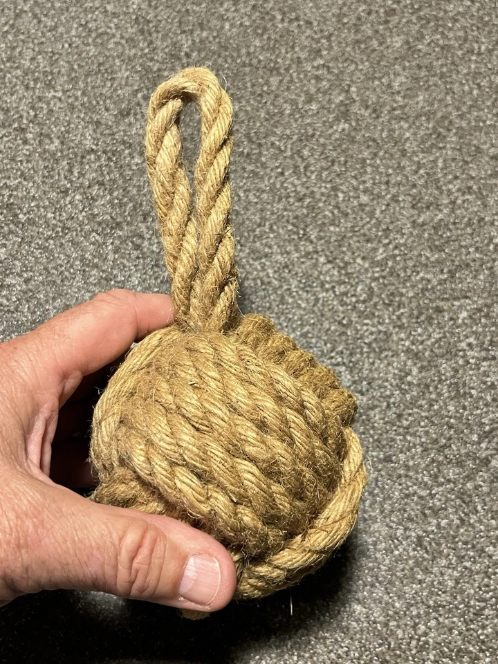 Nudo de puño náutico/marítimo/sailor’s Monkey’s / tope de puerta yute natural Foto 4 de 4