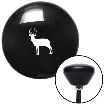 White Deer Silhouette Black Retro Shift Knob w/ M16x1.5 Insert Shifter Auto