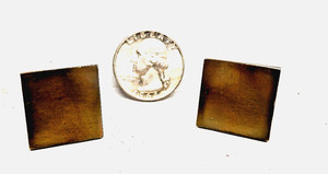 { Vintage Solid Brass Square Cabinet Dresser Drawer Pulls 3/4"x3/4"