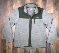 Vintage LL Bean Sherpa Fleece Full Snap Jacket Shirt Pockets Hybrid Mens Large .