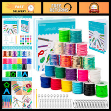 20 Rolls Lanyard String Kit - 1200ft Plastic Lacing Cord for Keychains Bracele
