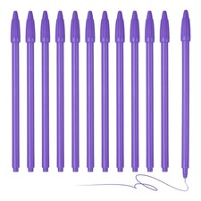 12Pcs Colored Gel Ink Pens, 0.5mm Purple Gel Ink Ballpoint Pens, Purple