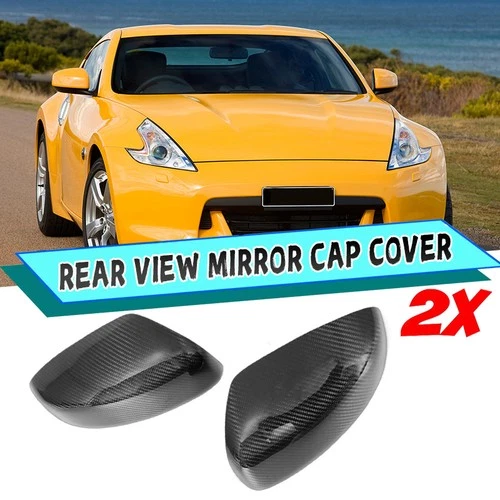 Real Carbon Fiber Side View Mirror Cover Cap Trim For 09-2020 Nissan 370Z Z34 US